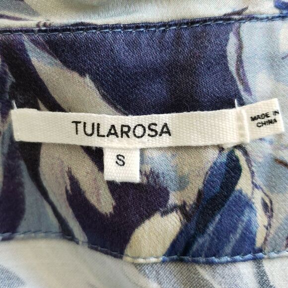 TULAROSA Drucilla duster long sleeve ruffle wrap kimono in midnight floral Sz S - Picture 10 of 12